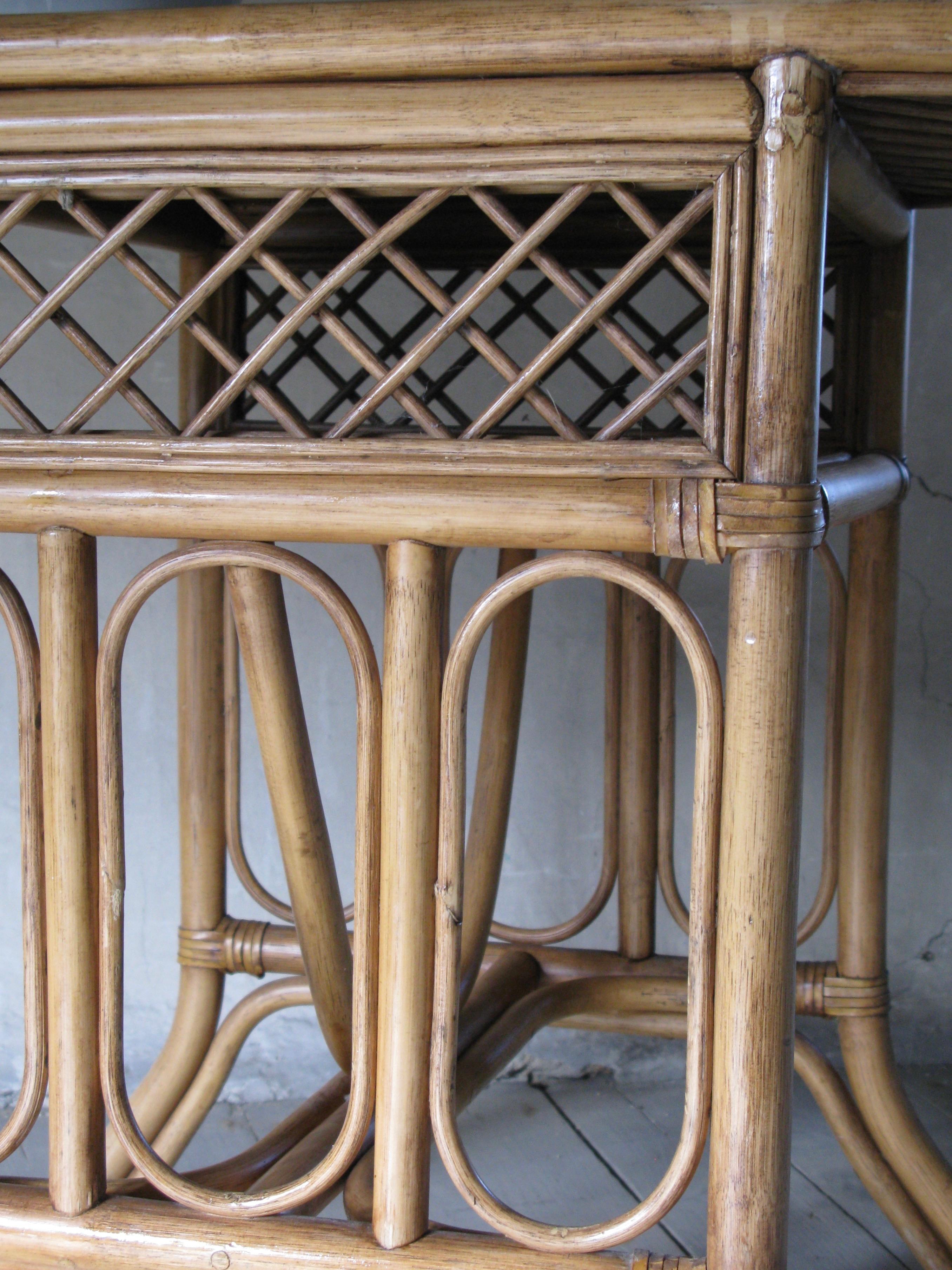 French Provincial Side Table, End Table, Bamboo Table, 1970s, France For Sale