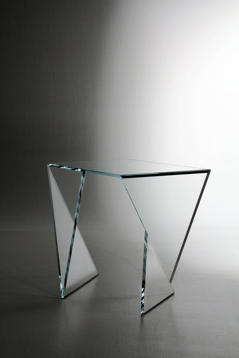 Side Table End Table Glass Crystal Limited Edition Contemporary Italian