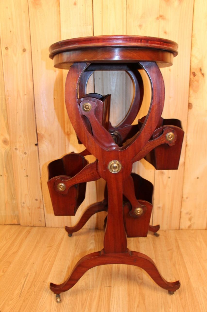 19th Century Side Table, English, Magazine Holder For Sale