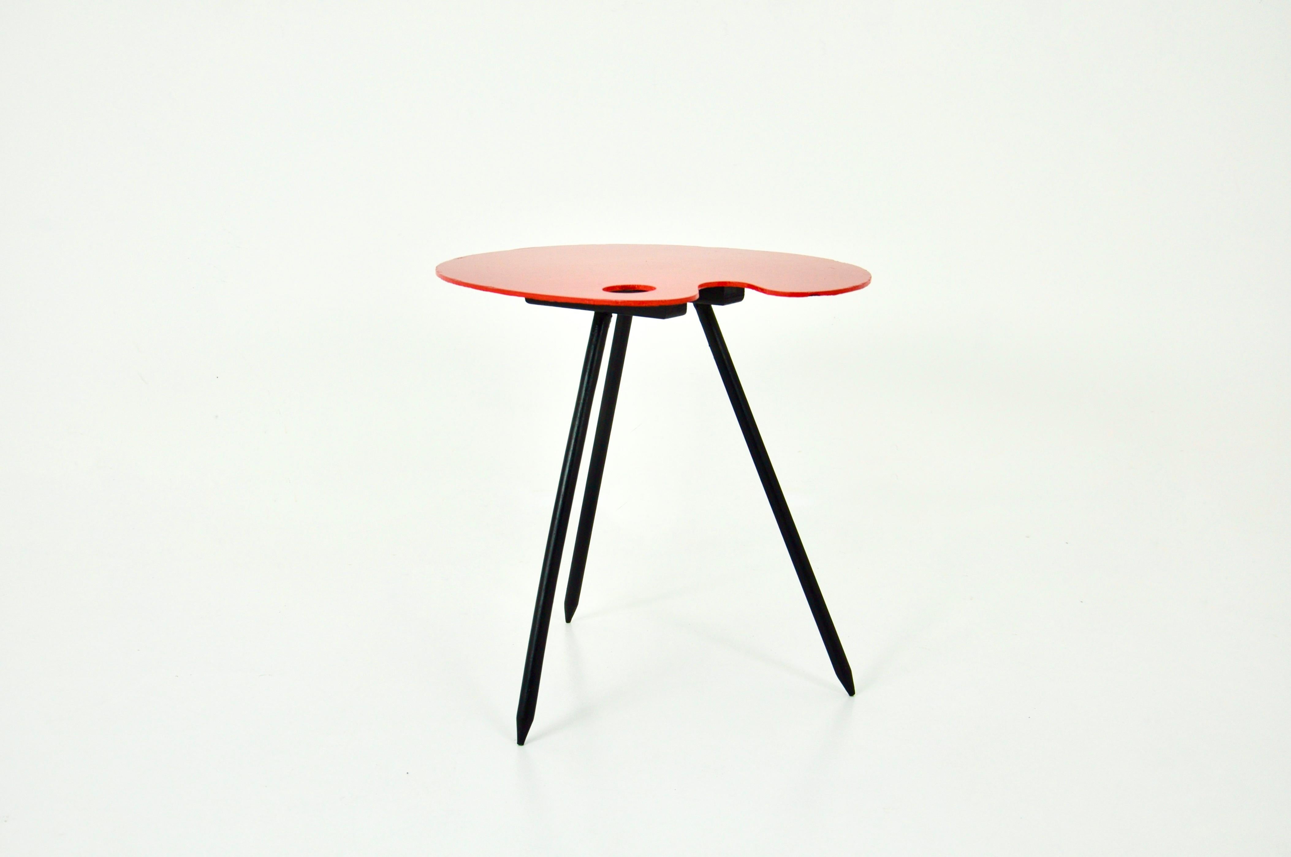 Mid-Century Modern Side Table Exposition 1958 by Lucien De Roeck for Bois Manu For Sale