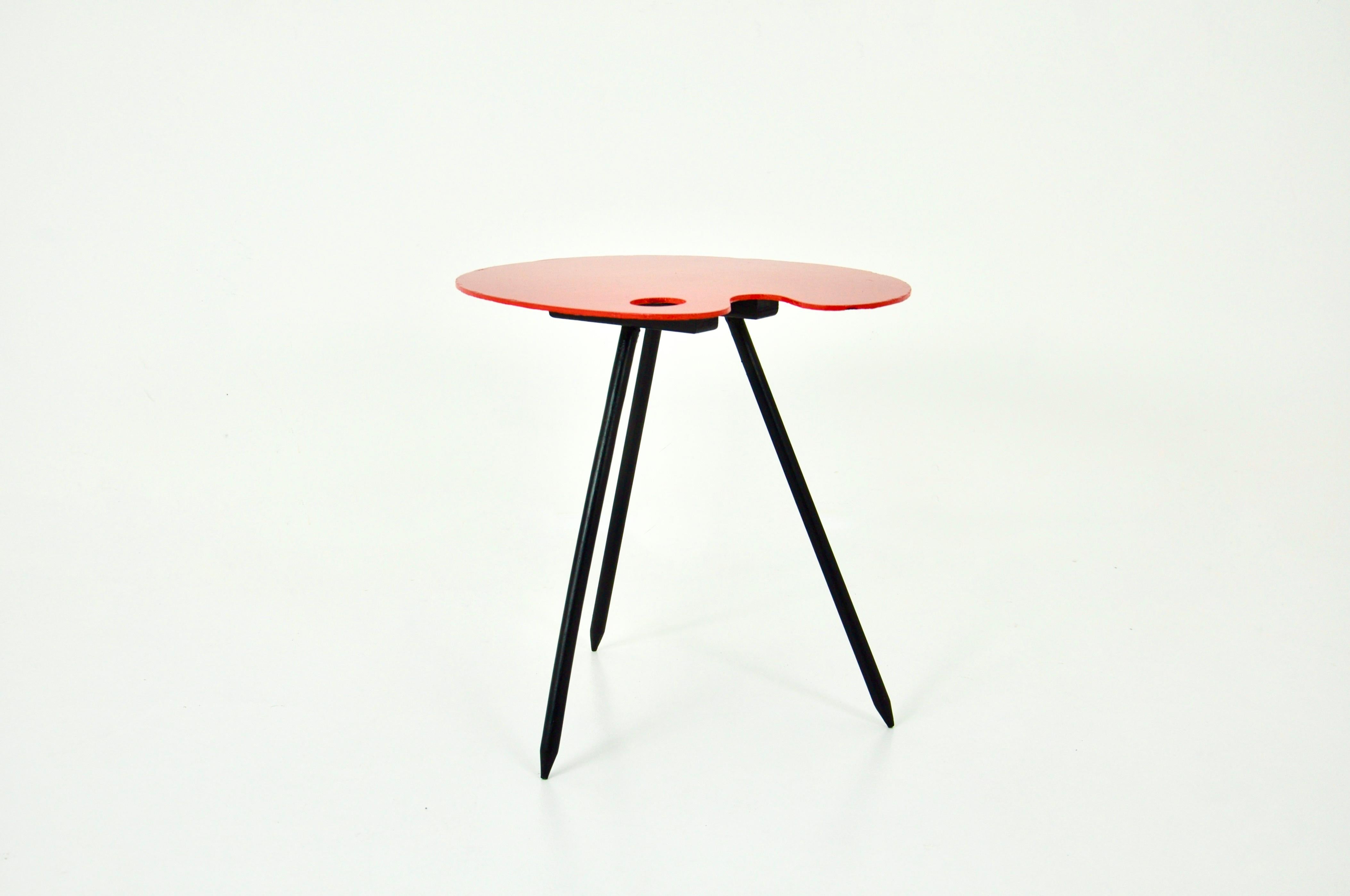 Mid-Century Modern Table d'appoint Exposition 1958 de Lucien De Roeck pour Bois Manu en vente