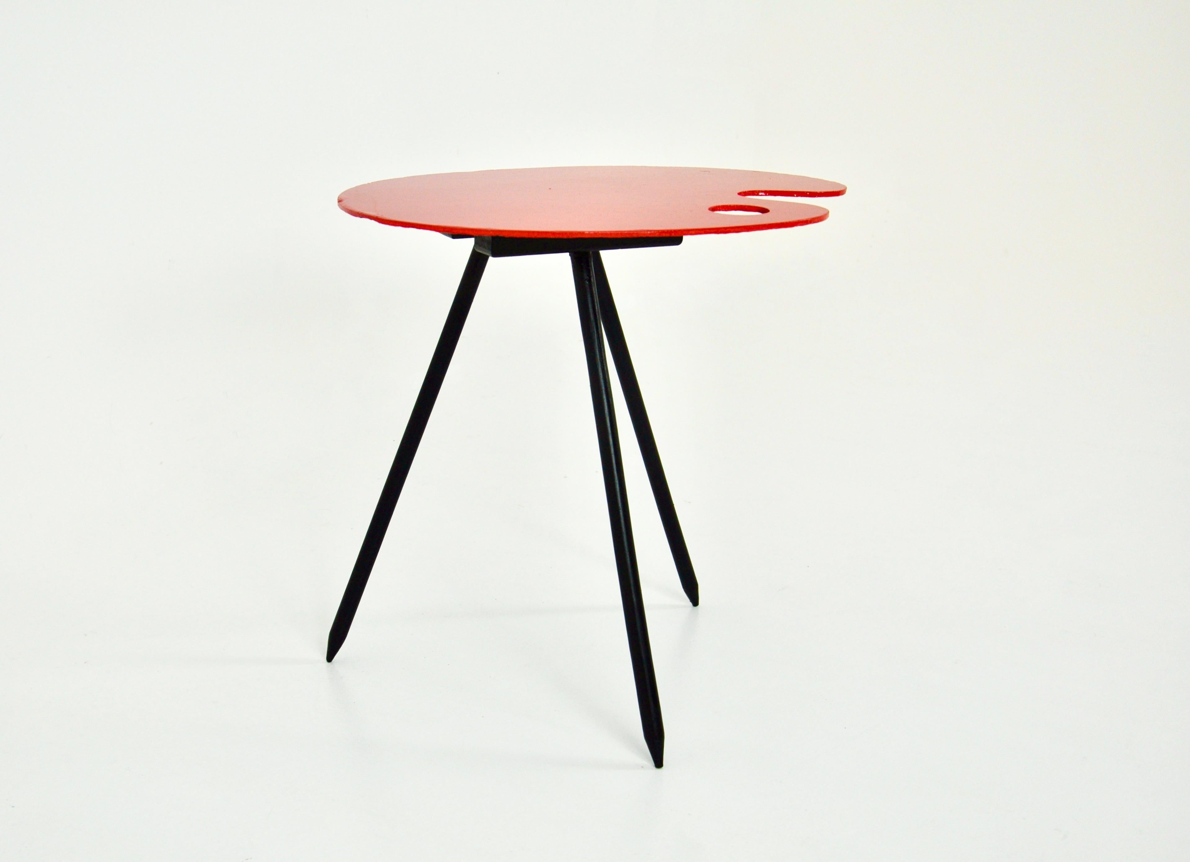 Side Table Exposition 1958 by Lucien De Roeck for Bois Manu In Good Condition For Sale In Lasne, BE