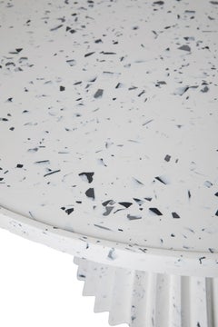 Side Table- FLUTE SIDE TABLE - LARGE - WHITE/GREY