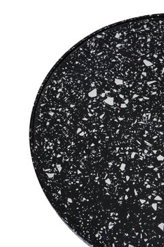 Side Table - FLUTE TABLE - SMALL - BLACK/WHITE