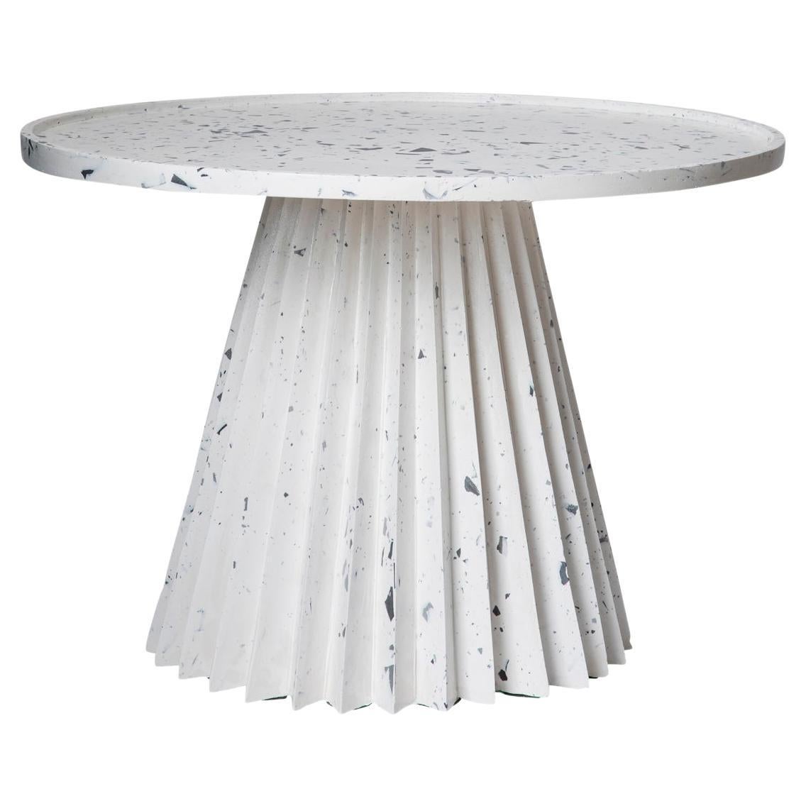 Side Table - FLUTE TABLE - SMALL - WHITE/GREY
