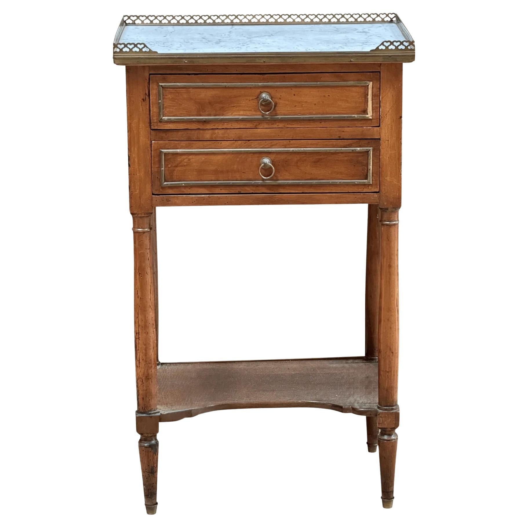 Mesa auxiliar francesa con tablero de mármol Directoire Circa 1800
