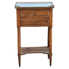 Mesa auxiliar francesa con tablero de mármol Directoire Circa 1800