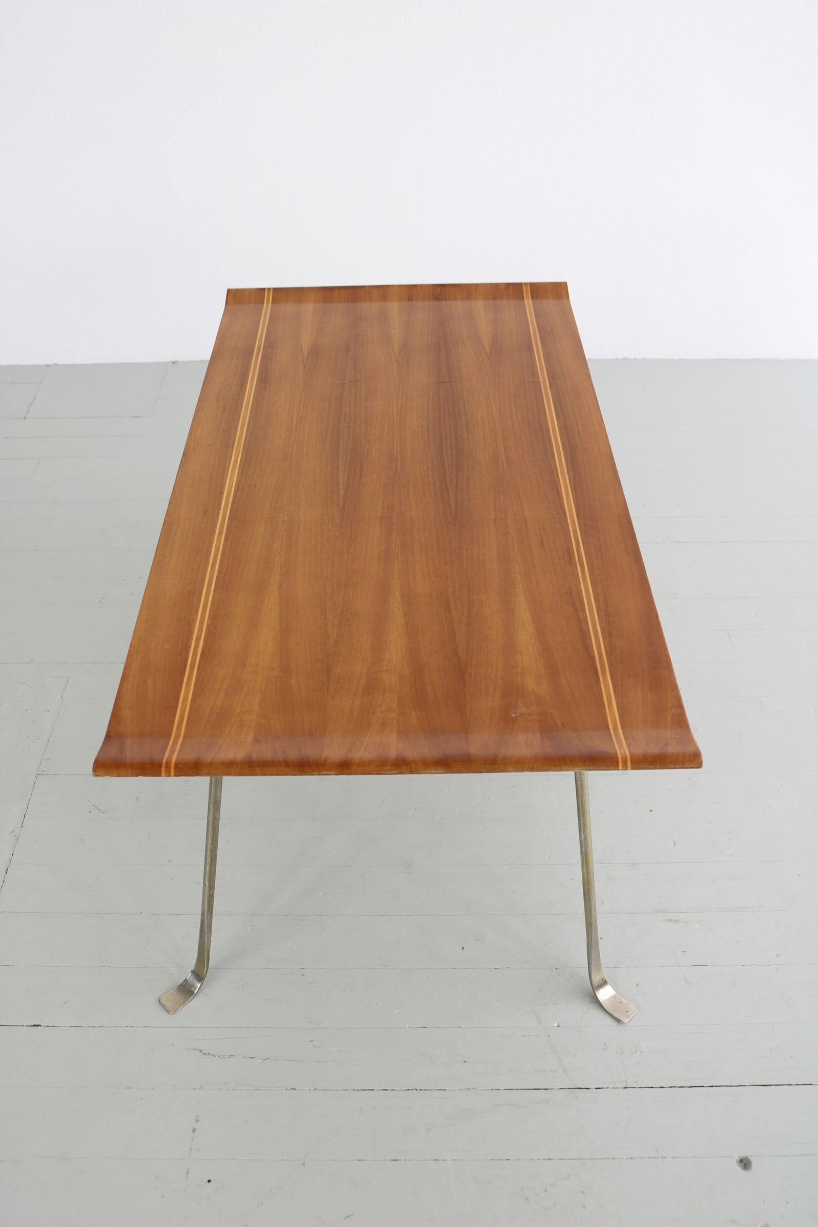 Mid-20th Century German Wooden Side Table, 1950s For Sale