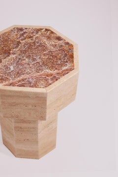 Side table Gisèle in red onyx by Studio Gaïa