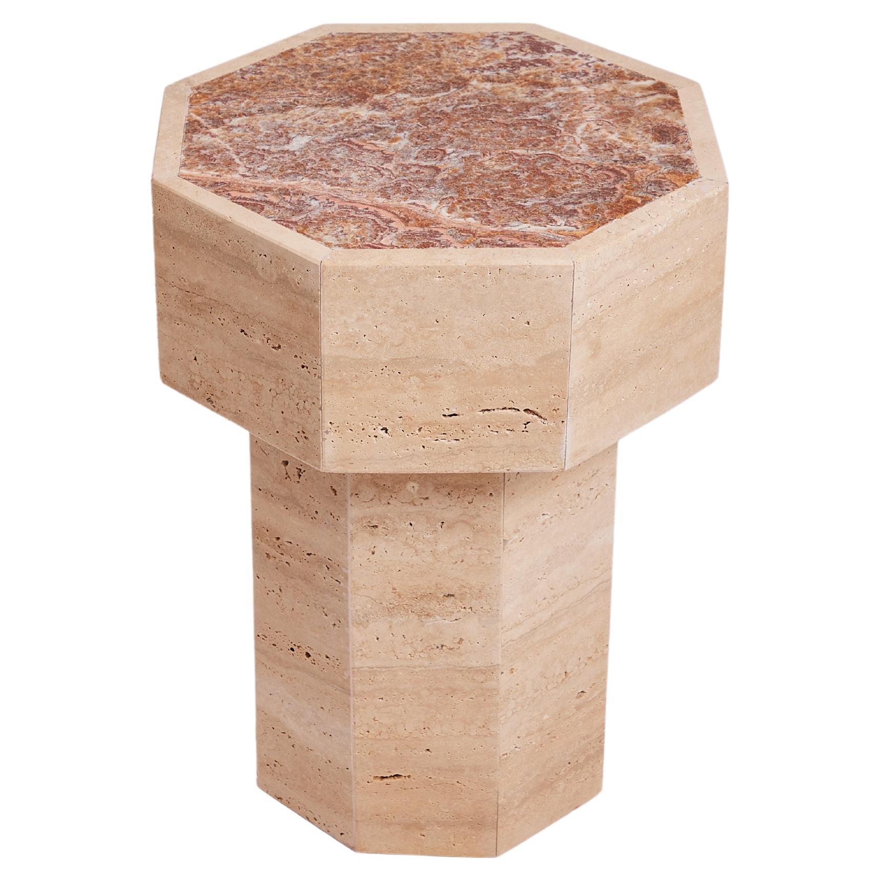Side table Gisèle in red onyx by Studio Gaïa For Sale