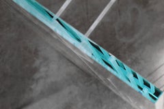 Beistelltisch, Glas, Kristall, Sonder Lasergravuren, Sammlerstück, Design, Italien