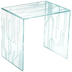 Side Table Glass Crystal Italian Contemporary Design