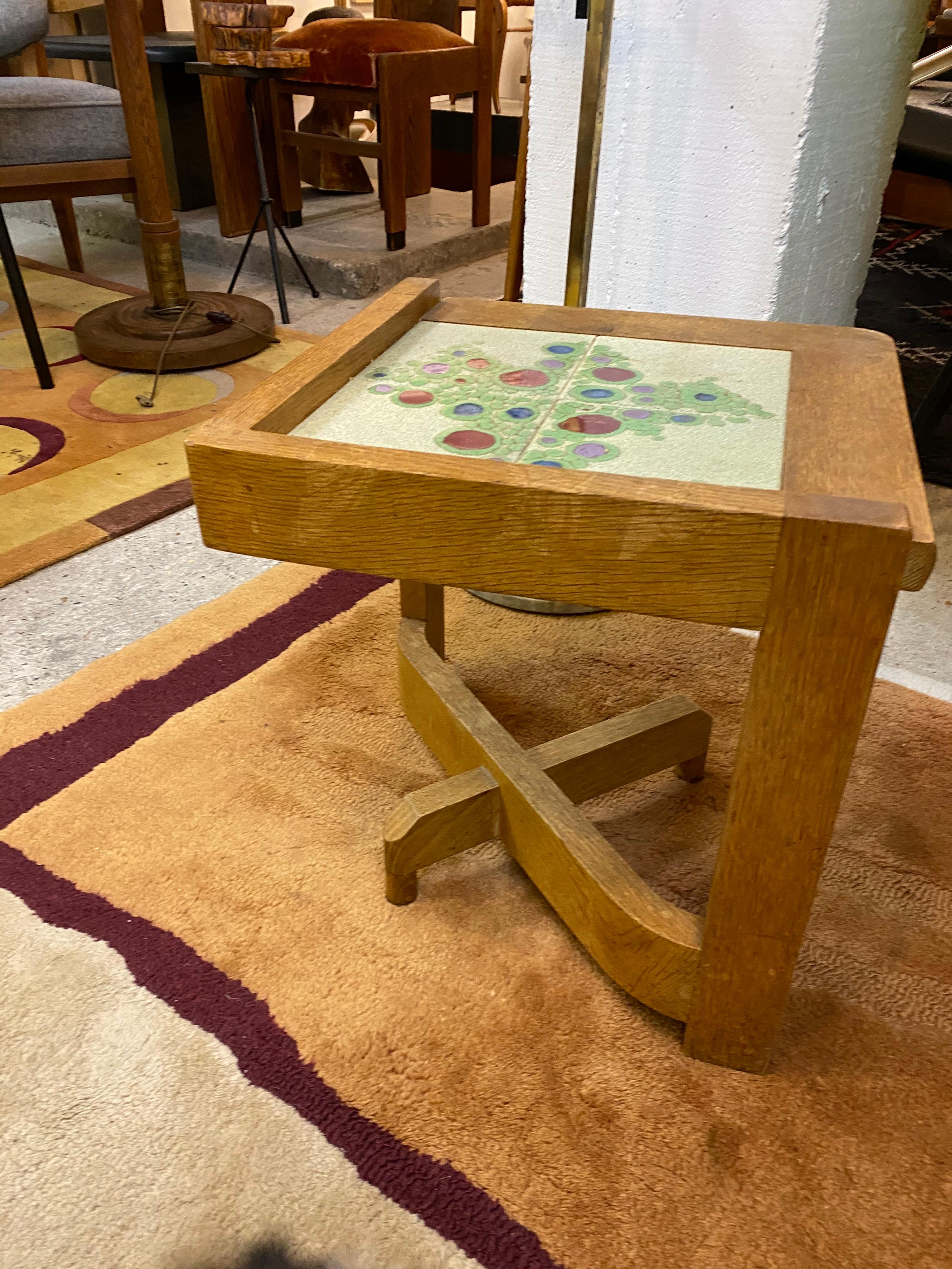 Mid-Century Modern Side Table Guillerme et Chambron For Sale