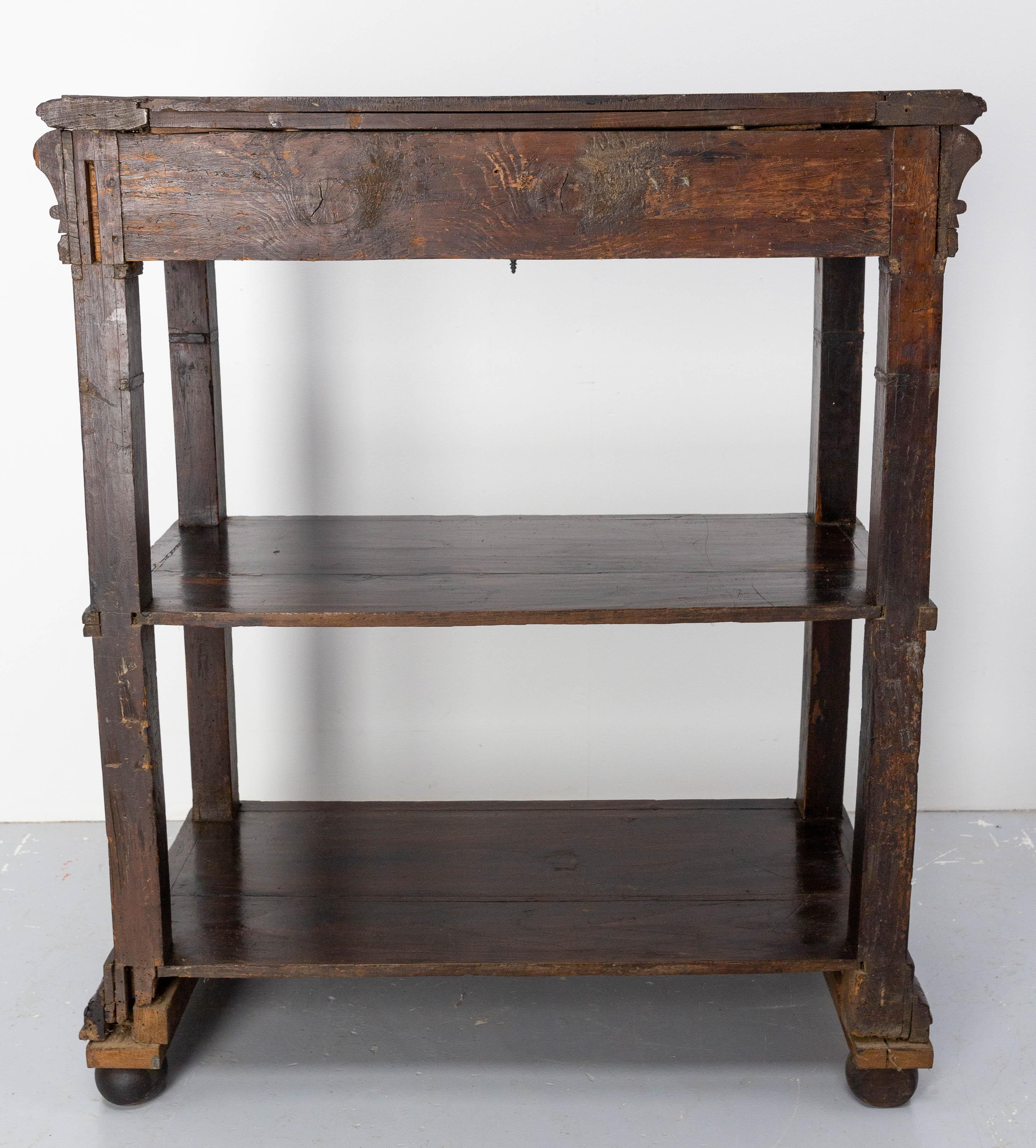 Side Table Hall or Console Oak Table Spanish Colonial Revival, circa 1890 For Sale 11