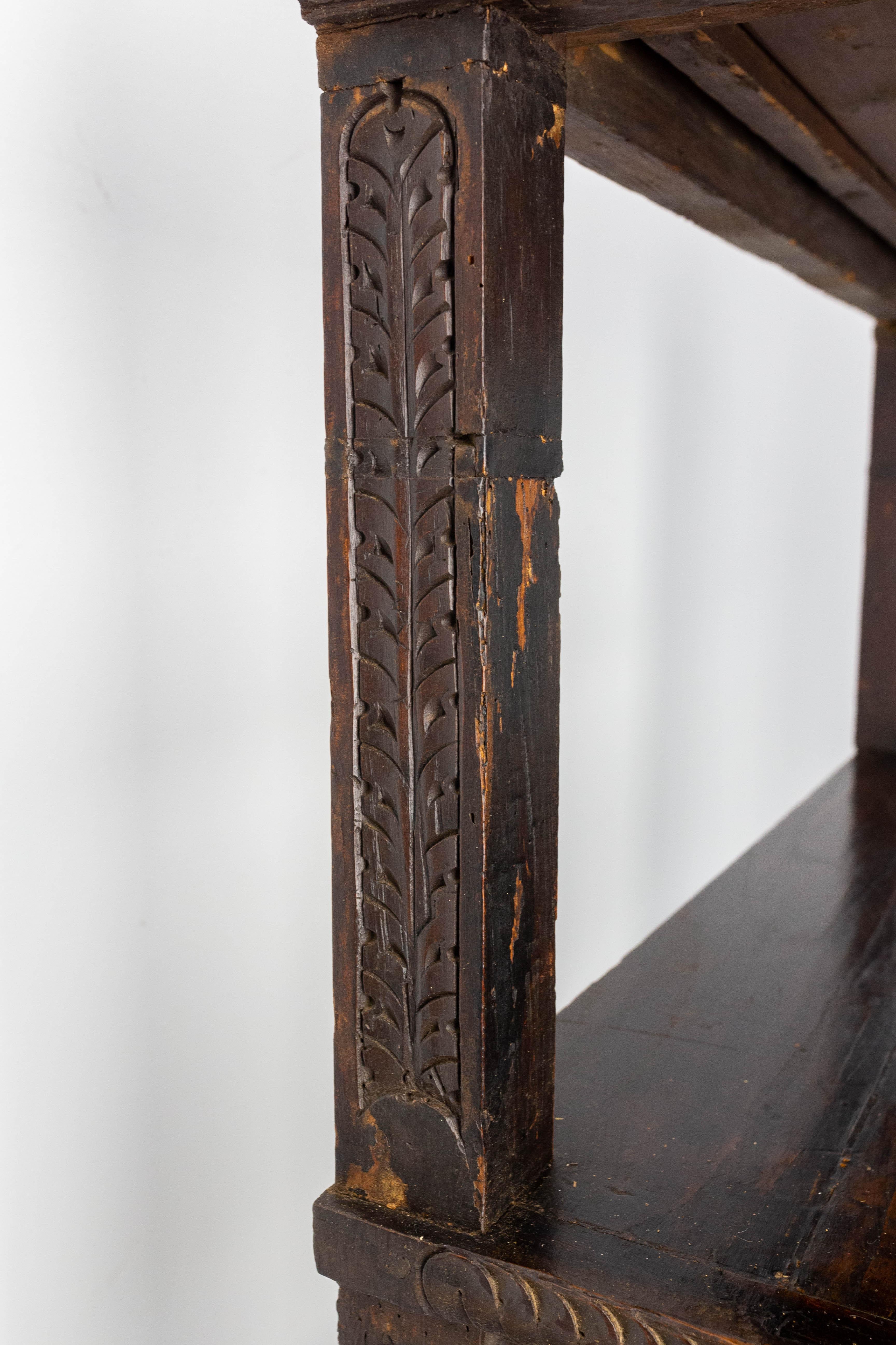 Side Table Hall or Console Oak Table Spanish Colonial Revival, circa 1890 For Sale 4