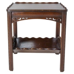 Vintage Side Table Hall or Console Table with Magazine Rack Asian, c. 1950