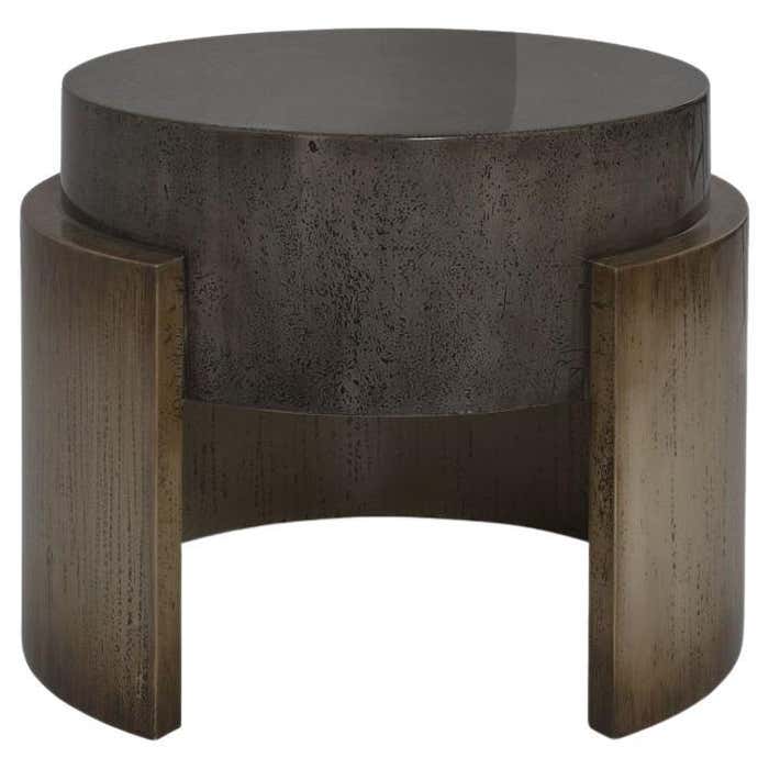 Side Table, Handmade Textured Lacquered Wood For Sale at 1stDibs ...