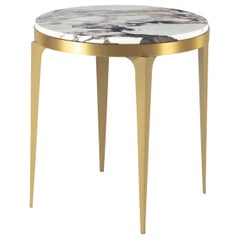 Side Table in Brass and Marble