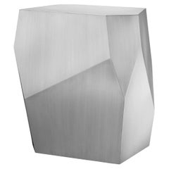 Side Table in Brushed Steel Finish