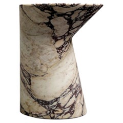 iO Side Table in Calacatta Viola Marble, Small by Adolfo Abejon for FORMAR