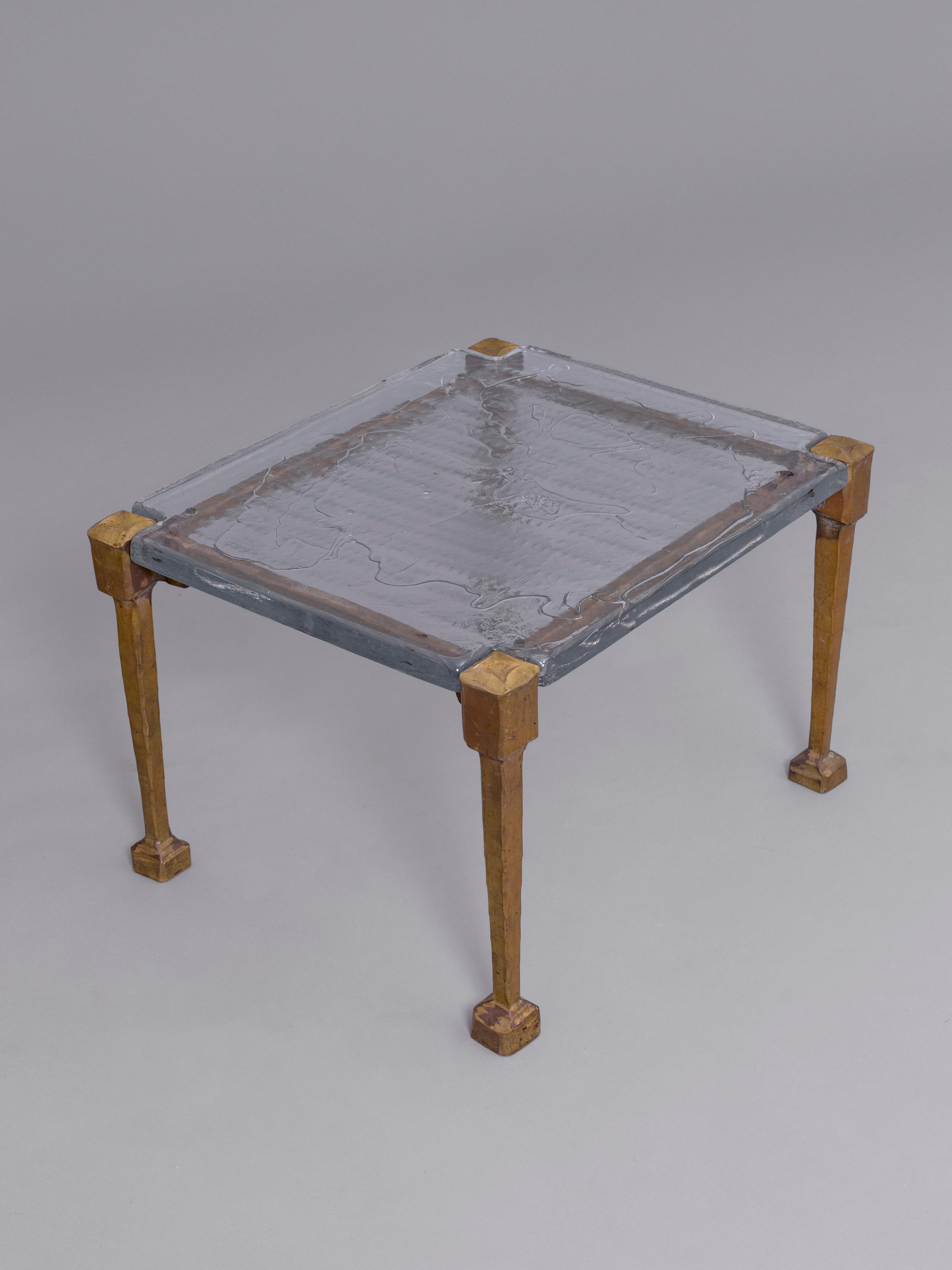 German Side table in cast bronze, Lothar Klute For Sale