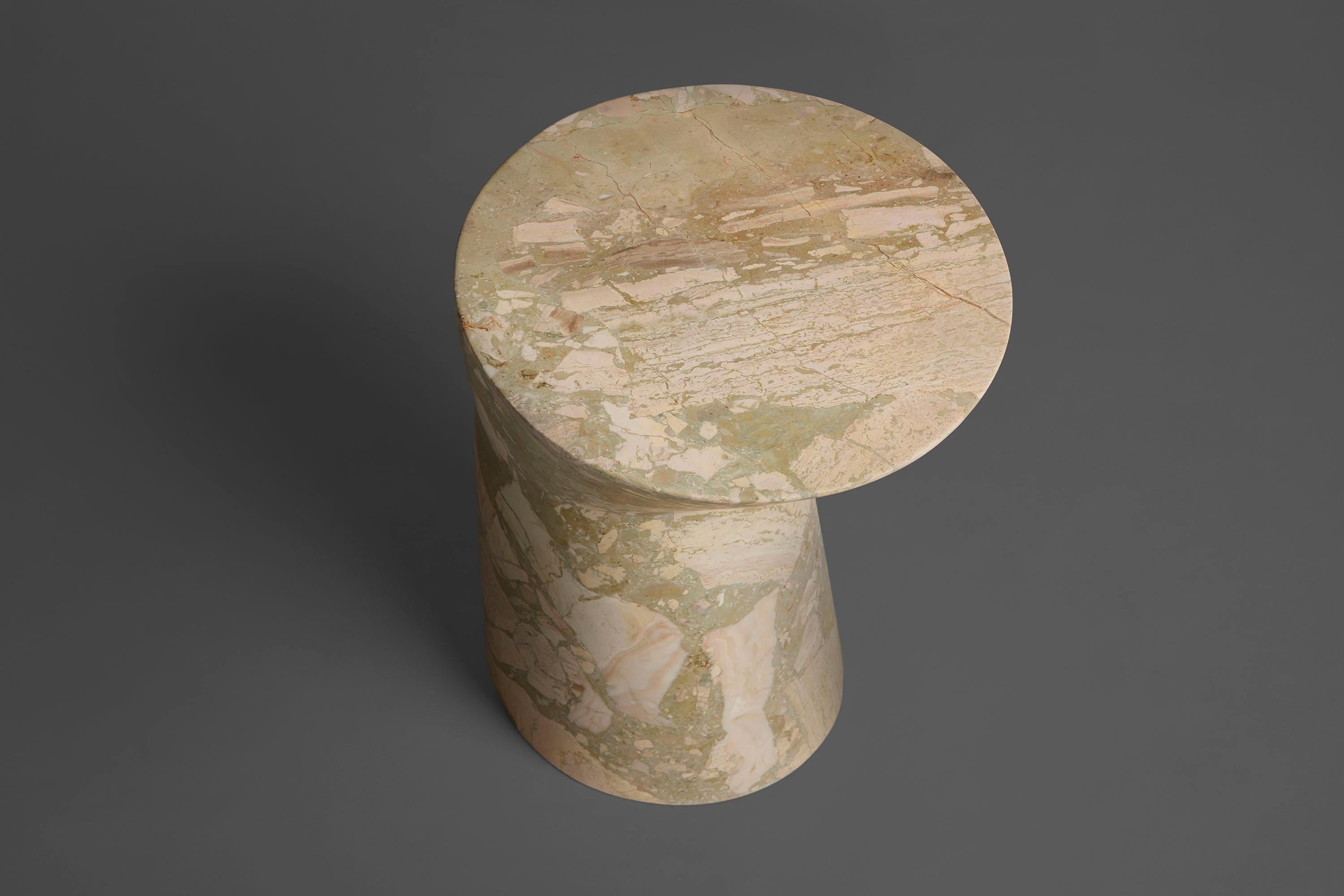Chinese Side Table in Ceppo Monet Marble, Io medium by Adolfo Abejon For Sale