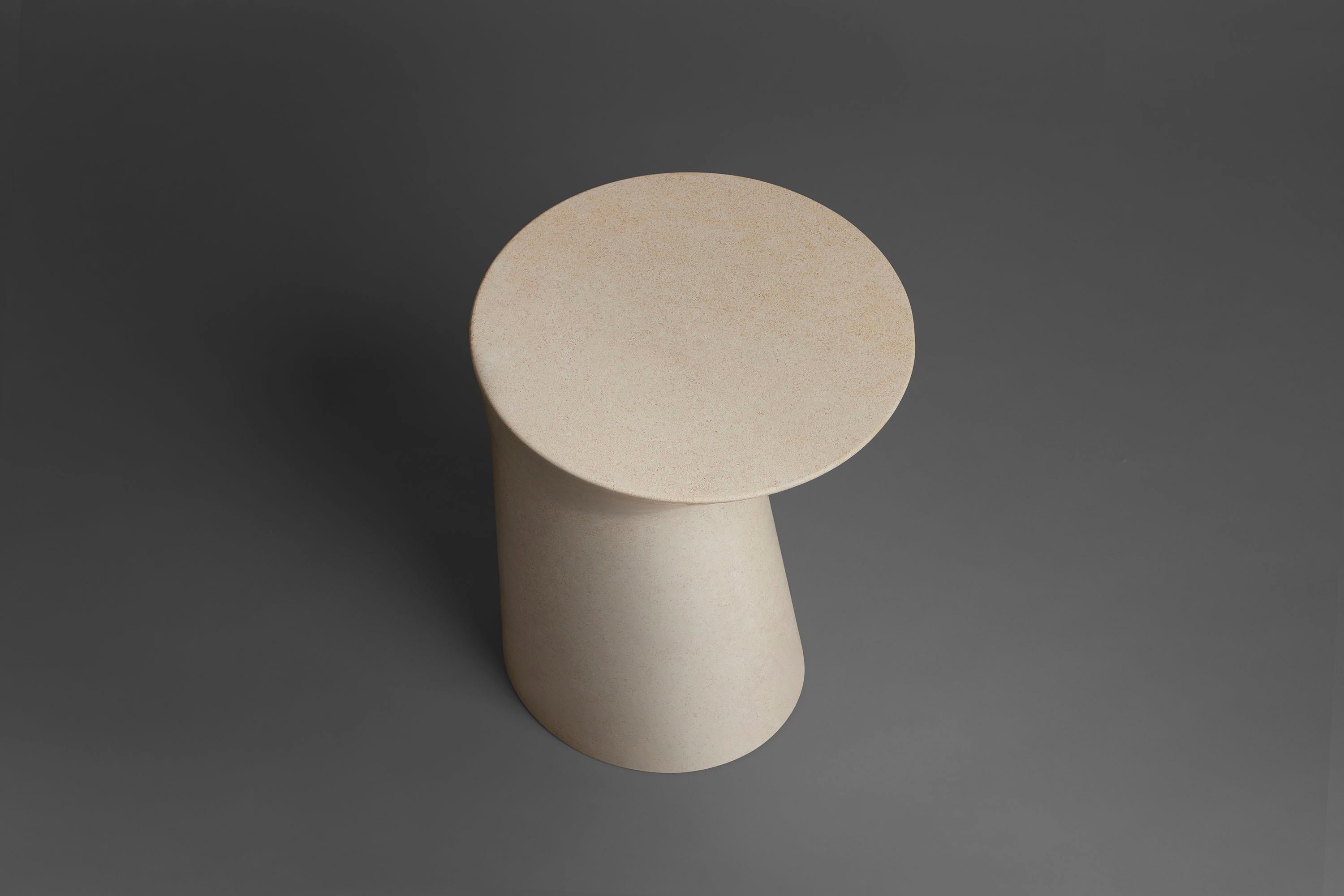 Chinese Side Table in Chauvigny stone, Io medium by Adolfo Abejon For Sale