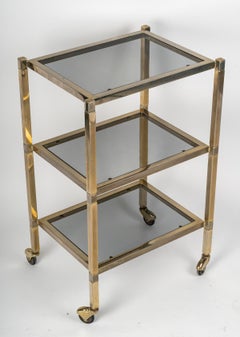 Mesa auxiliar de acero cromado, diseño de los años 1960-1970.