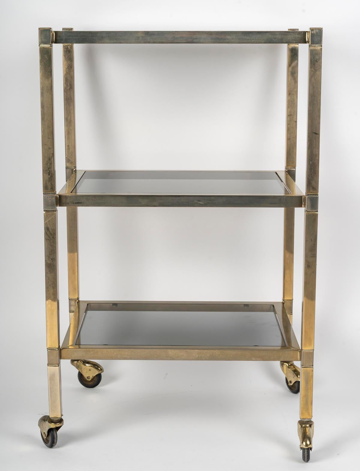 French Side Table in Chromed Steel, 1960-1970s Design. For Sale