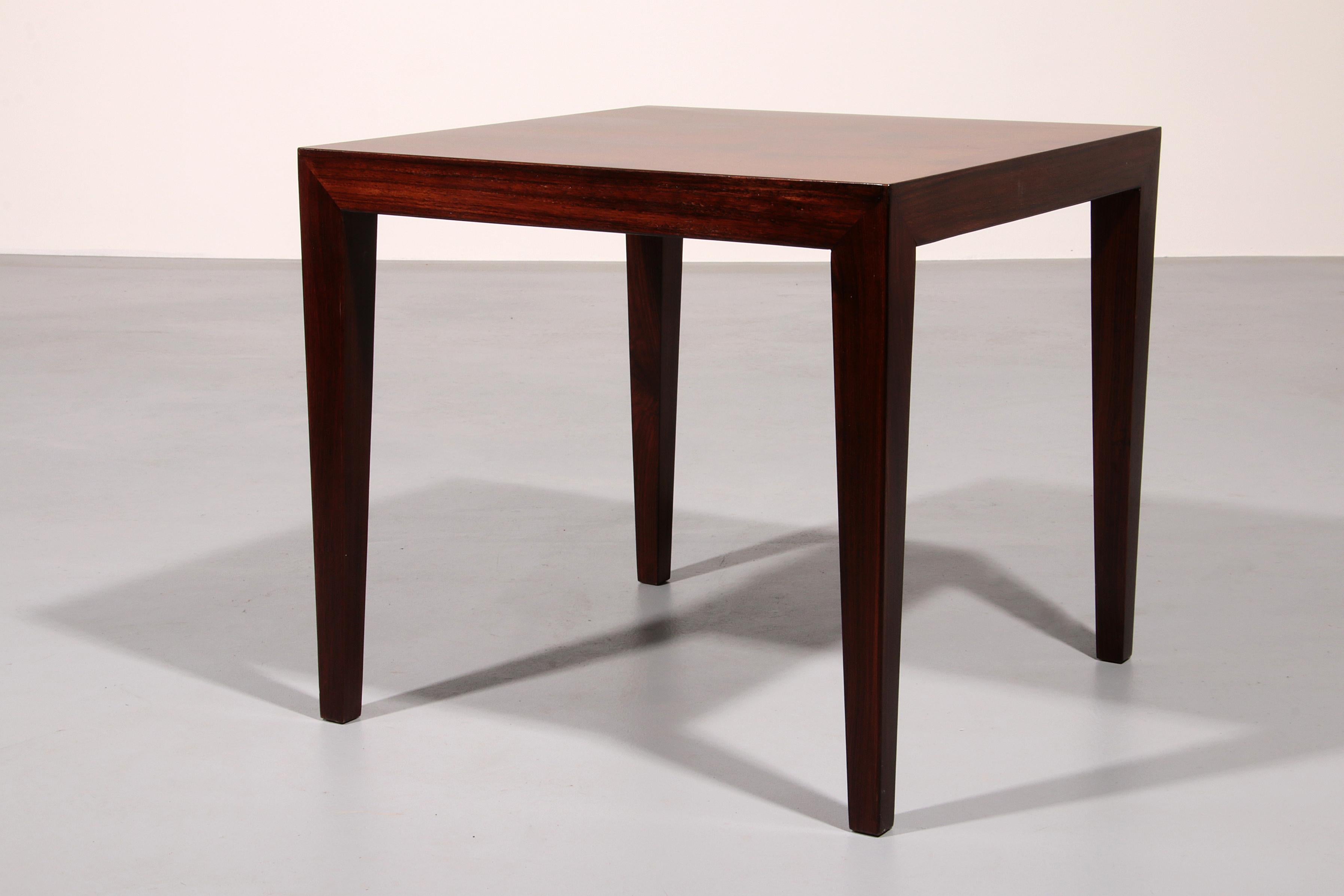 Scandinavian Modern Side Table in Darkwood by Severin Hansen for Haslev Møbelsnedkeri, 1950s For Sale