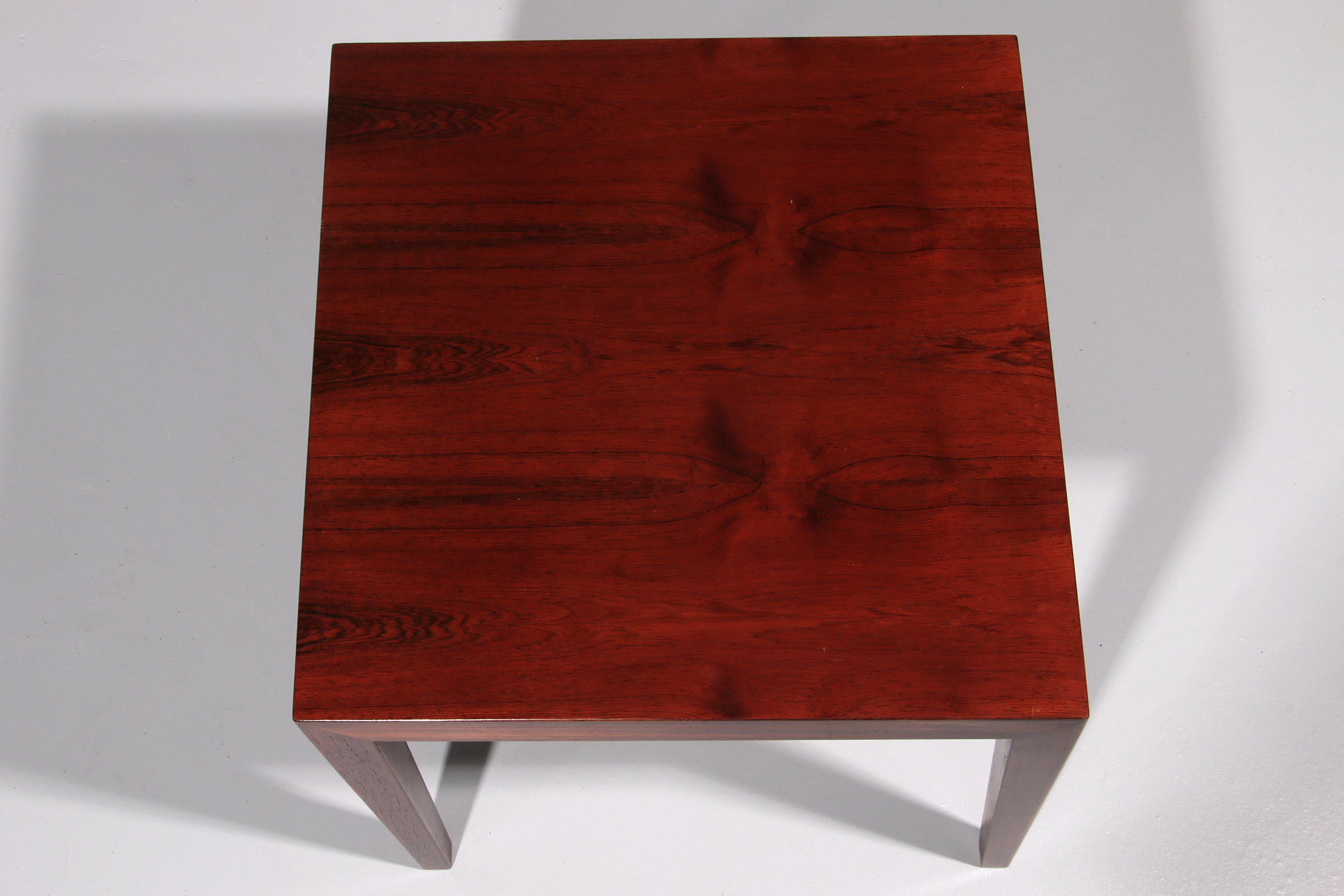 Danish Side Table in Darkwood by Severin Hansen for Haslev Møbelsnedkeri, 1950s For Sale