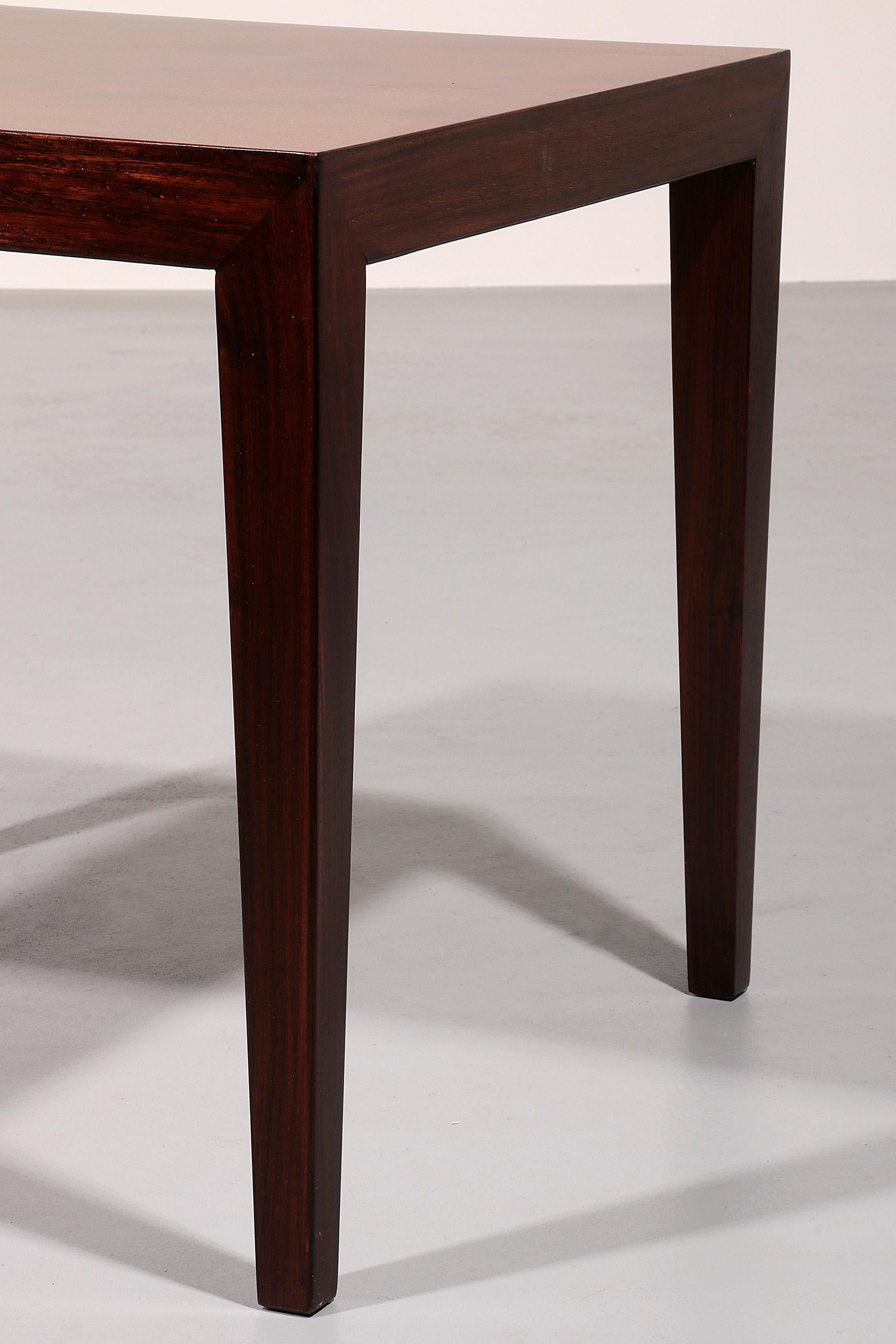 Mid-20th Century Side Table in Darkwood by Severin Hansen for Haslev Møbelsnedkeri, 1950s For Sale