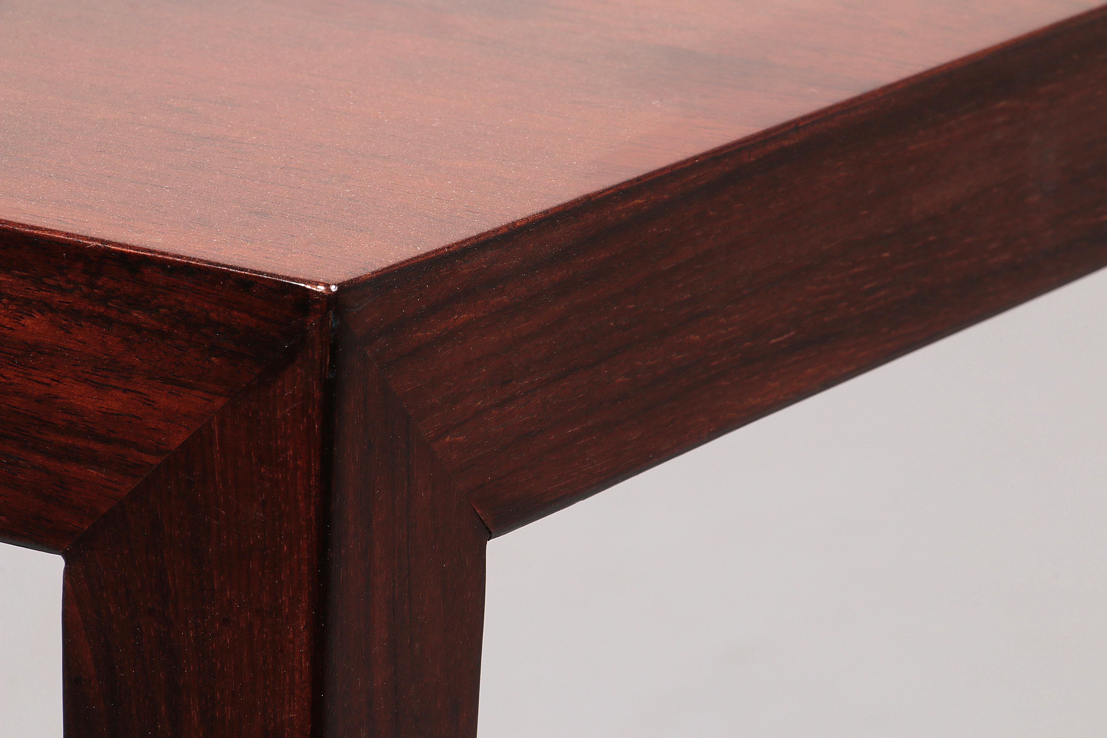 Wood Side Table in Darkwood by Severin Hansen for Haslev Møbelsnedkeri, 1950s For Sale