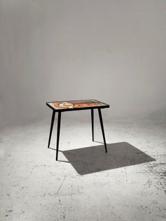 MODERNIST SIDE or COFFEE Keramik-TABLE von JEAN & ROBERT CLOUTIER, Frankreich 1950
