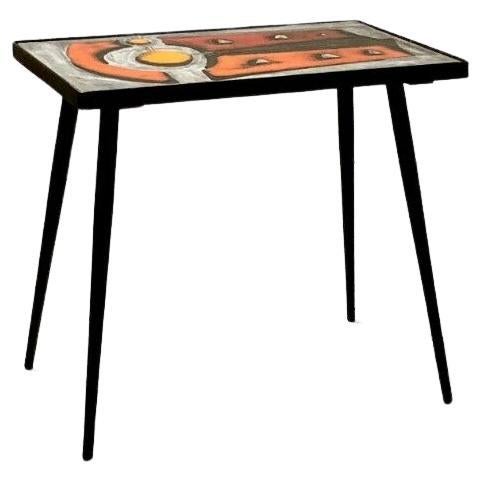 A MODERNIST SIDE or COFFEE Ceramic TABLE by JEAN & ROBERT CLOUTIER, France 1950