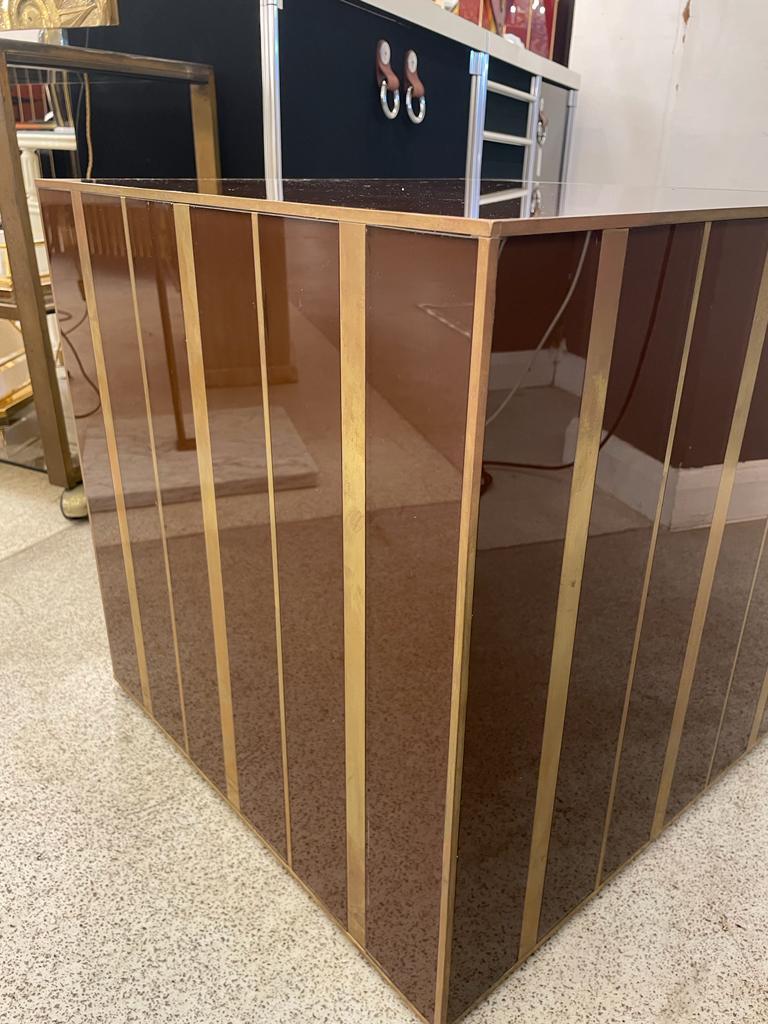 Beistelltisch aus Glas, Italien 1980er-Jahre (Moderne der Mitte des Jahrhunderts) im Angebot