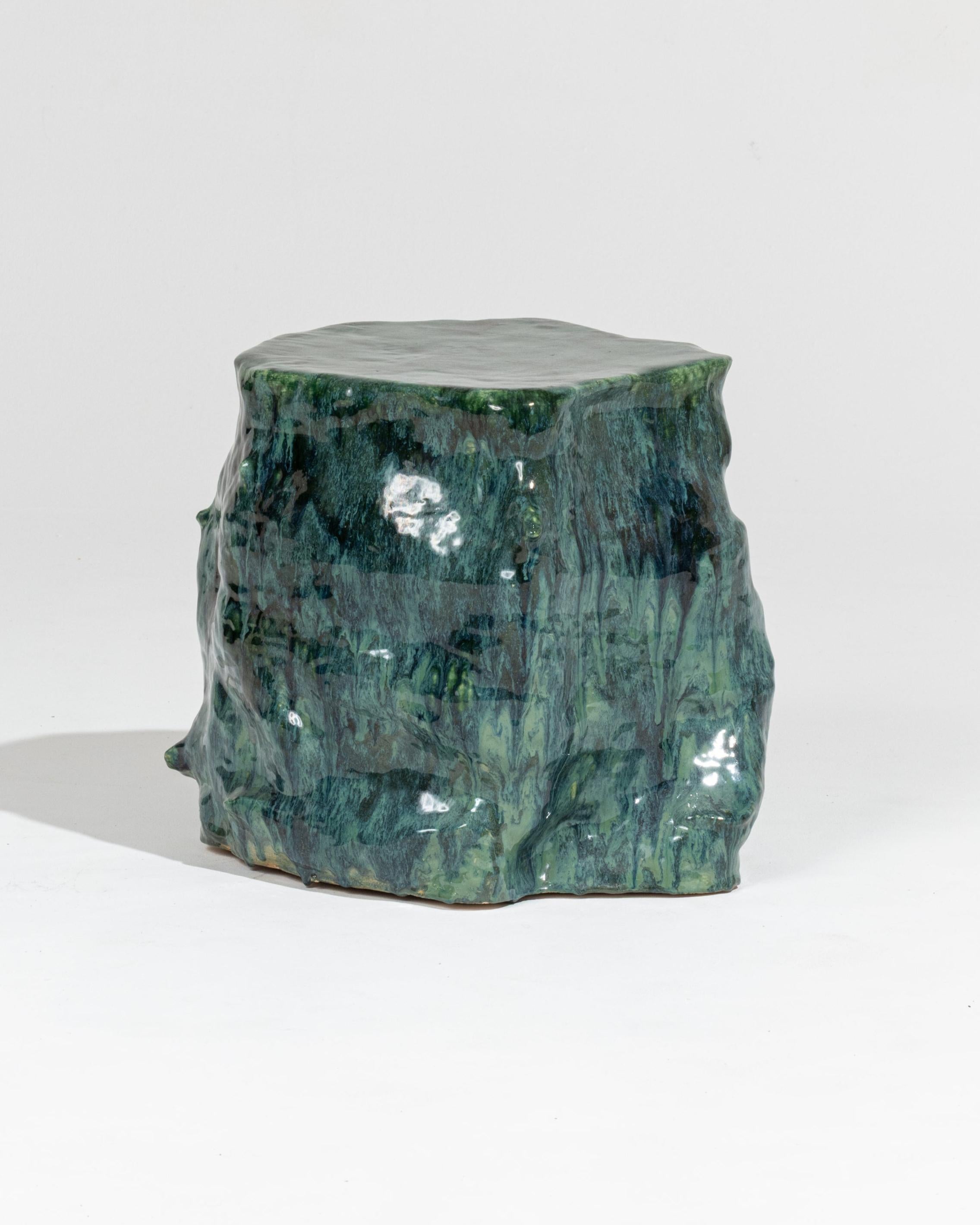 Tavolino in gres smaltato verde lucido In condizioni Nuovo in vendita a PARIS, FR