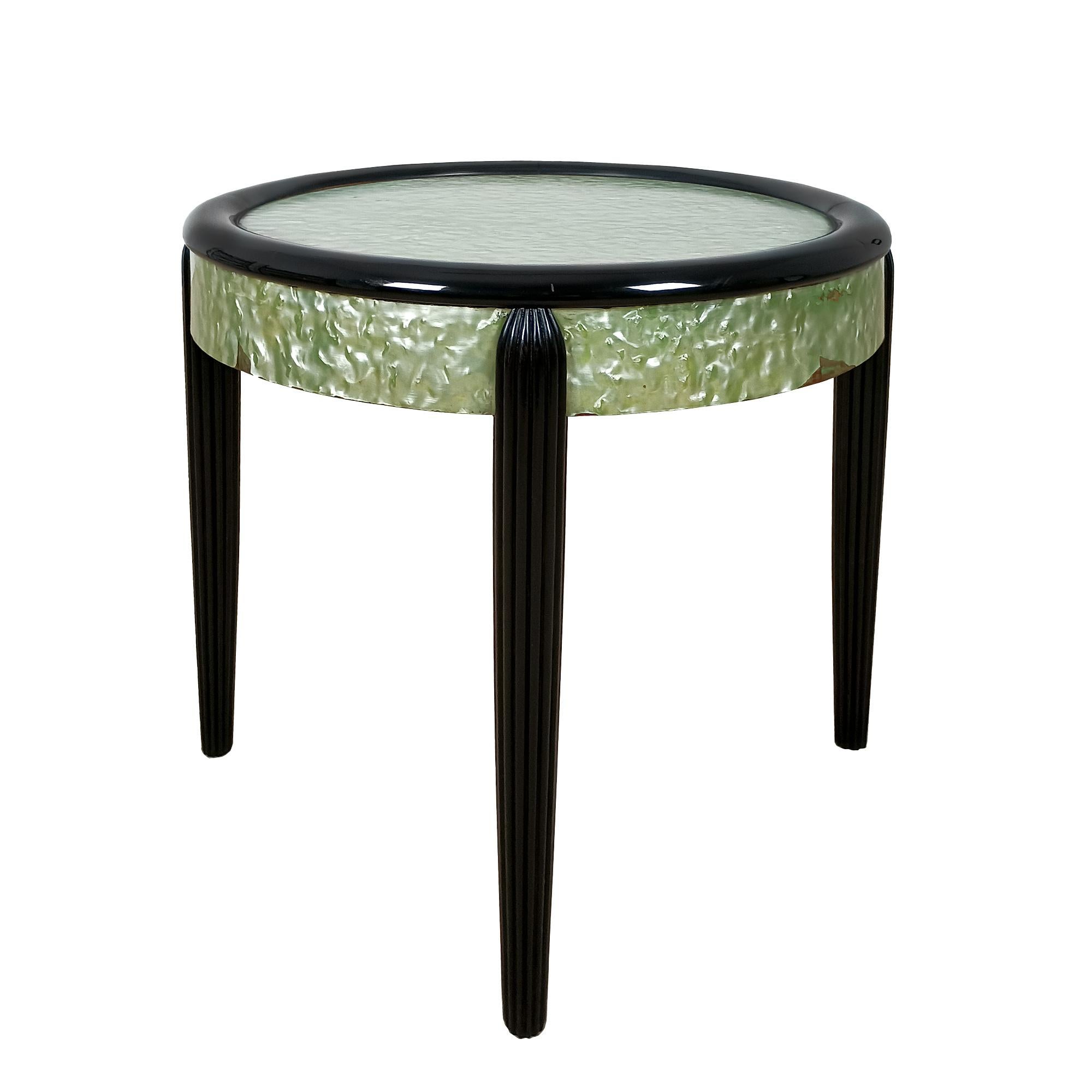 Art Deco Side table in green celluloid – France 1925 For Sale