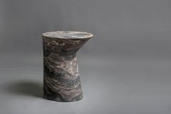 iO Side Table in Grey Orobico Marble, Small by Adolfo Abejon for FORMAR