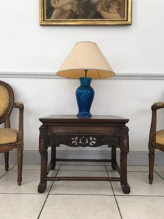Side Table in Iron Wood and Marble China Circa 1900