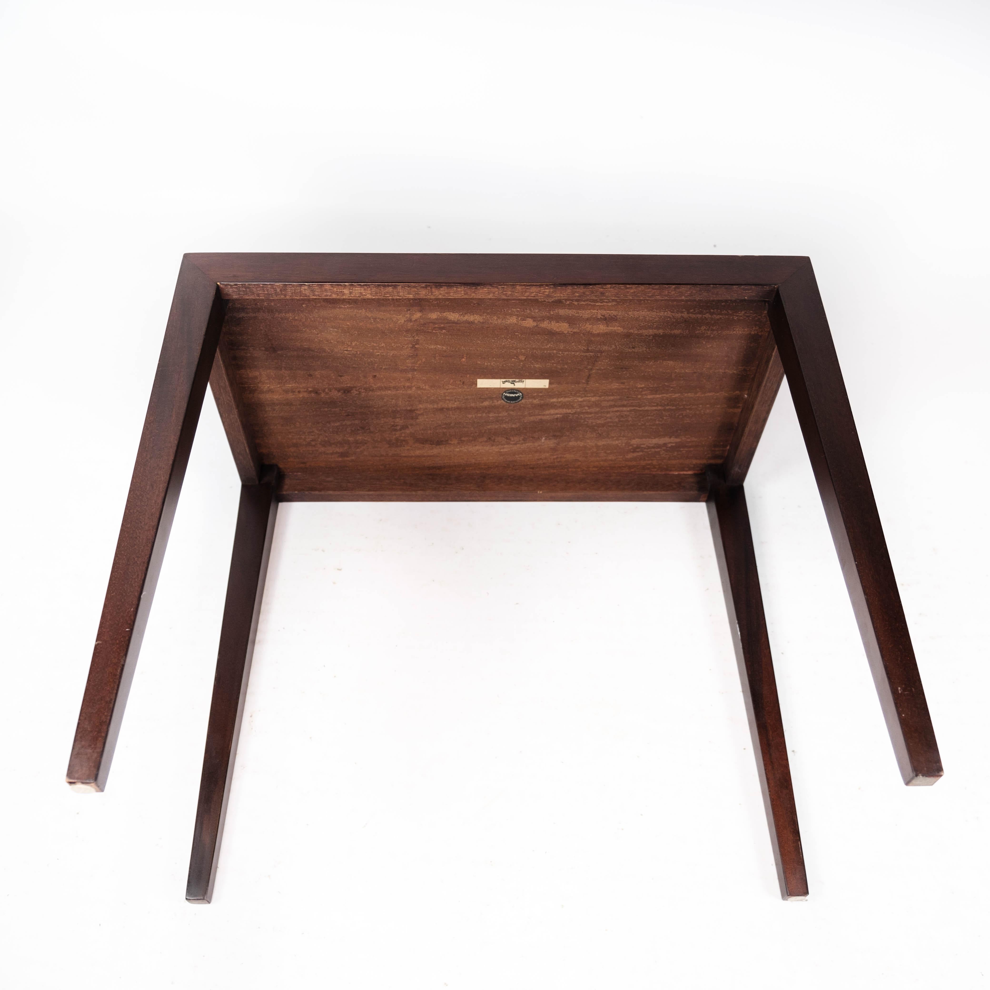 Side Table in Mahogany Designed by Severin Hansen for Haslev Furniture, 1960s For Sale 4