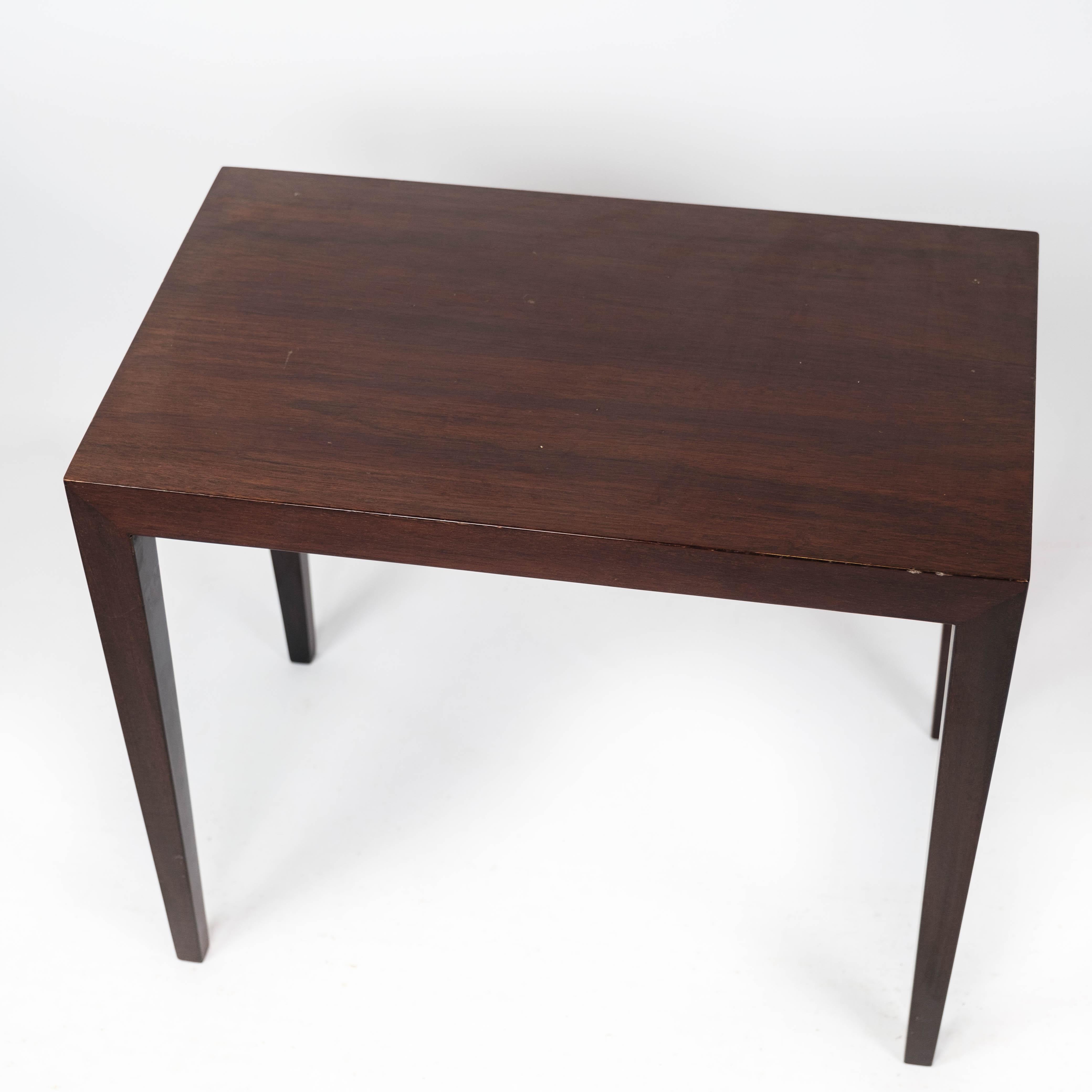 Mid-Century Modern Side Table Made In Mahogany By Severin Hansen For Haslev Furniture From 1960s For Sale