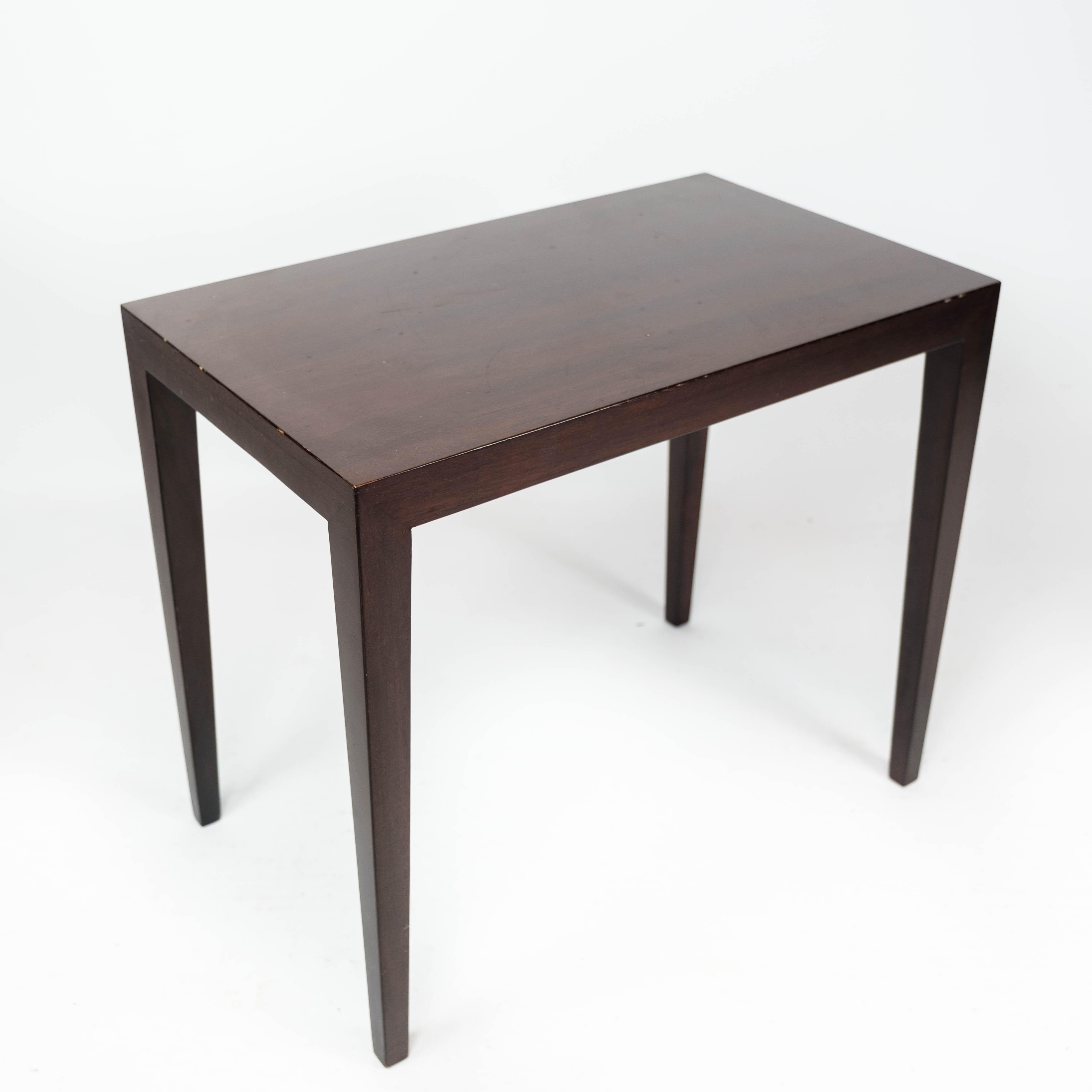 Danish Side Table in Mahogany Designed by Severin Hansen for Haslev Furniture, 1960s For Sale