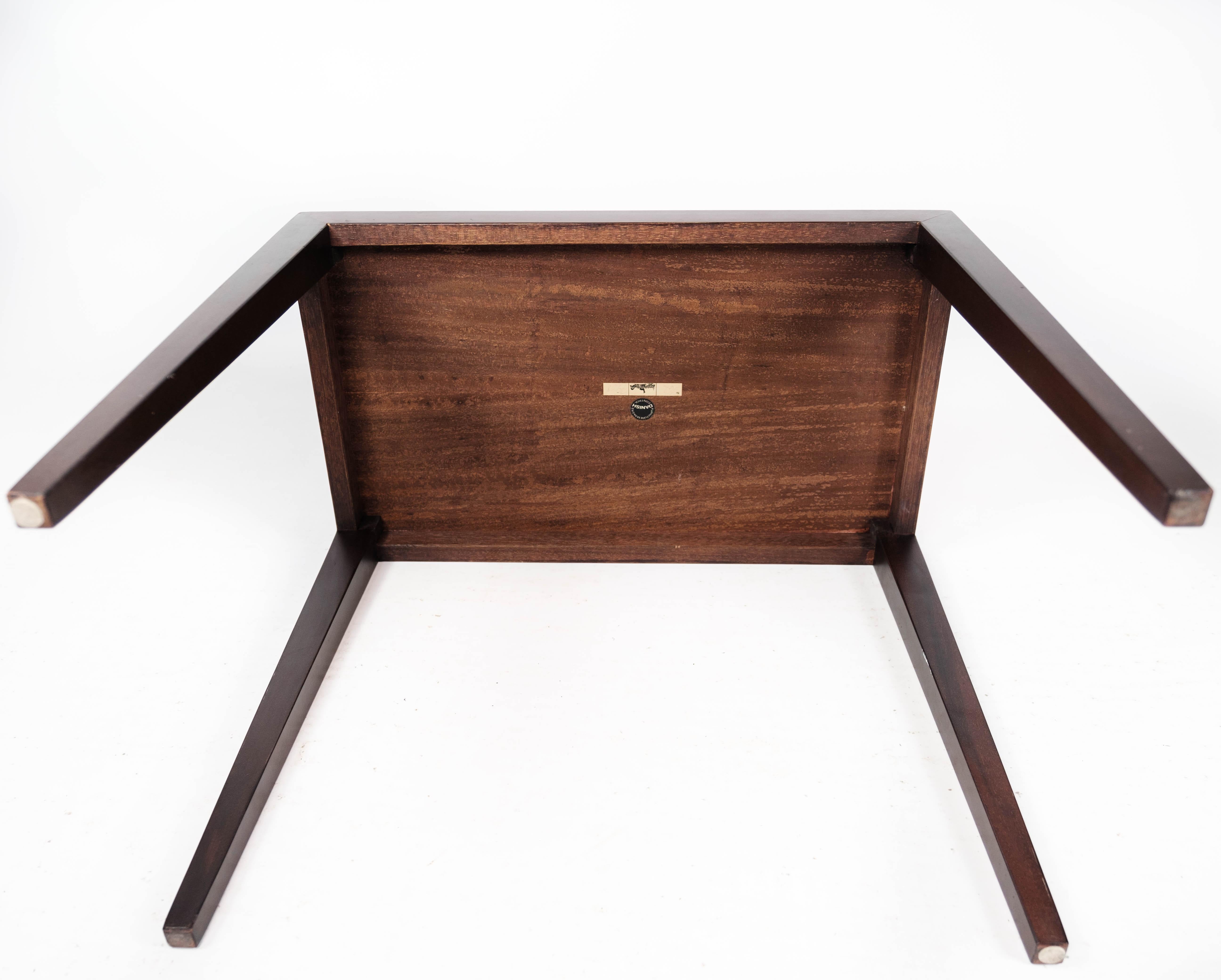 Side Table Made In Mahogany By Severin Hansen For Haslev Furniture From 1960s For Sale 1