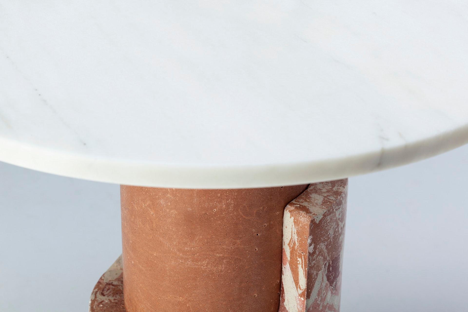 pink marble side table