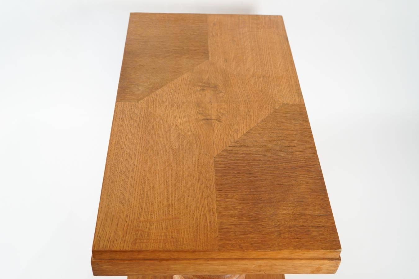 Mid-20th Century Side Table in Oak by Charles Dudouyt