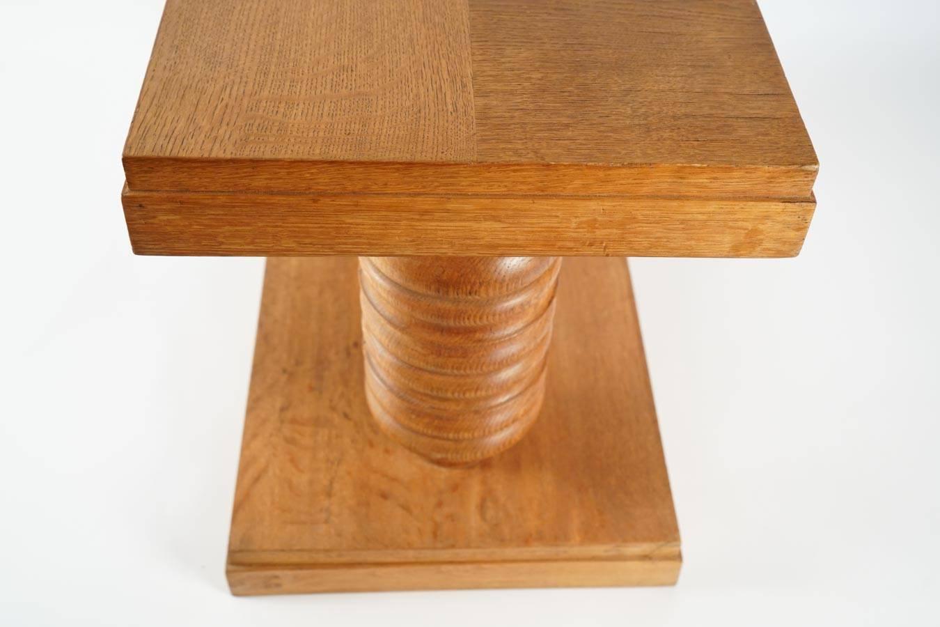 Side Table in Oak by Charles Dudouyt 1