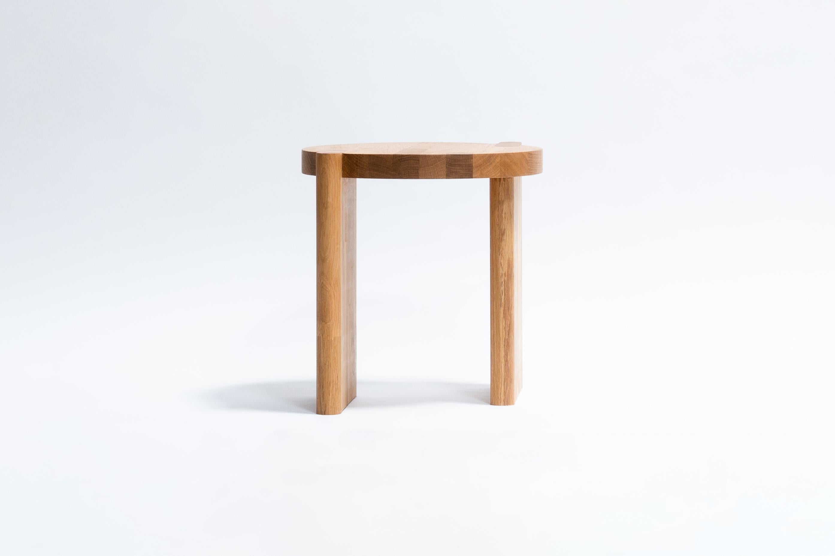Minimalist Shift Stool, solid oak minimalist and modern design stool by Studio Yann Gandon For Sale