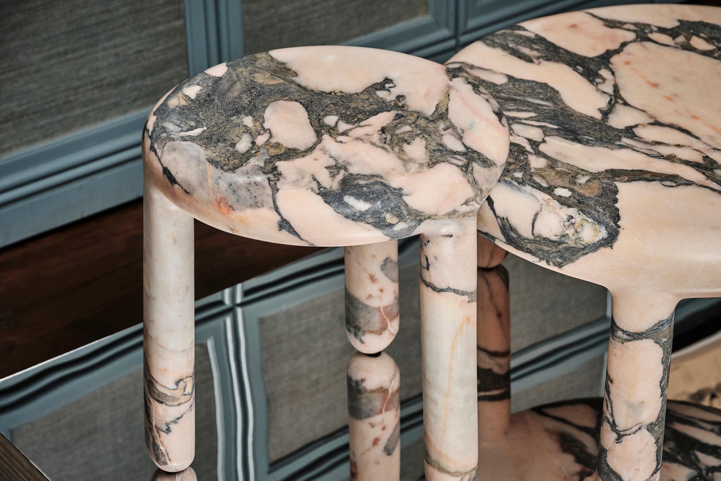 Side Table in Orobico marble, Bold side table by Ming Design Studio In New Condition For Sale In 中西區, HK
