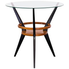 Side Table in Pau Marfim and Ebonized Wood, Brazil, 1950s
